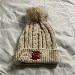Cozy Beige Knit Pom-Pom Beanie for Kids